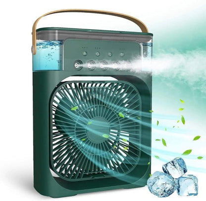 3-in-1 Portable Air Cooler Fan with Mist Humidifier & LED Night Light | USB Rechargeable Mini AC