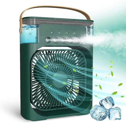 3-in-1 Portable Air Cooler Fan with Mist Humidifier & LED Night Light | USB Rechargeable Mini AC